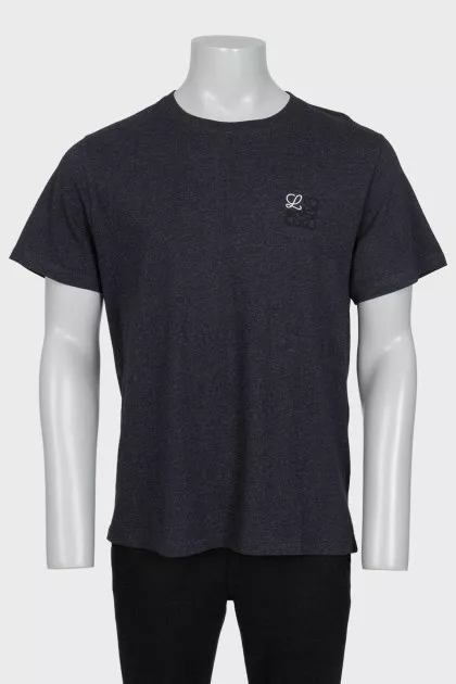 Men's straight-cut T-shirt with embroidered logo