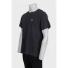 Men's straight-cut T-shirt with embroidered logo