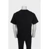 Men's black straight-cut embroidered t-shirt