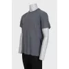 Men's straight gray T-shirt