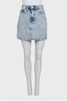 Blue denim skirt