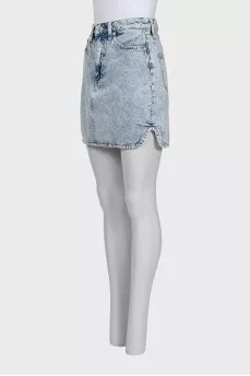 Blue denim skirt