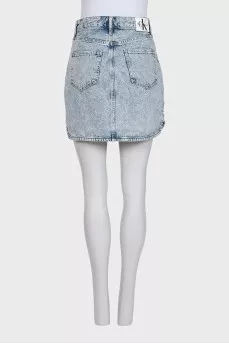 Blue denim skirt