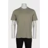 Men's straight green T-shirt