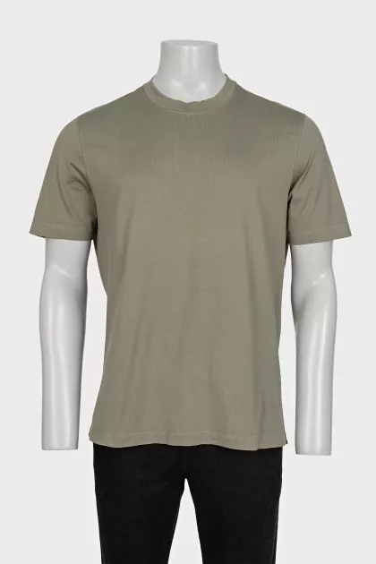 Men's straight green T-shirt