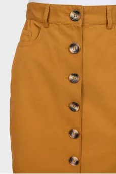 Straight-cut button-down skirt with pockets