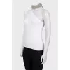 White one-shoulder top with embellished collar