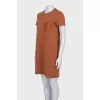 Brown straight-cut t-shirt dress
