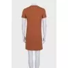 Brown straight-cut t-shirt dress