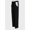 Black straight-leg trousers with cutouts