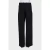 Black straight-leg trousers with cutouts