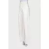 White high-waisted jeans with embroidery