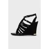 Black suede sandals