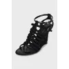 Black suede sandals