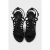 Black suede sandals