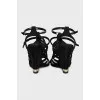 Black suede sandals