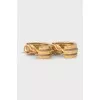 Vintage gold ribbed earrings