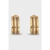 Vintage gold ribbed earrings