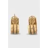 Vintage gold ribbed earrings
