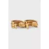 Vintage gold ribbed earrings