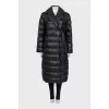 Black eco-leather coat