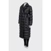Black eco-leather coat
