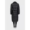Black eco-leather coat