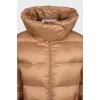 Brown down jacket with a hood