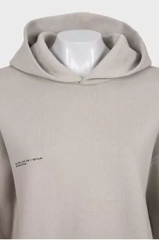 Gray tracksuit with a hood