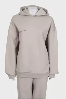 Gray tracksuit with a hood