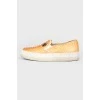 Slip-ons with embossed reptile skin
