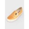 Slip-ons with embossed reptile skin