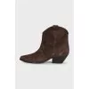 Brown suede cossacks