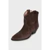 Brown suede cossacks