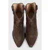 Brown suede cossacks