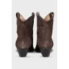 Brown suede cossacks