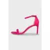 Pink suede sandals