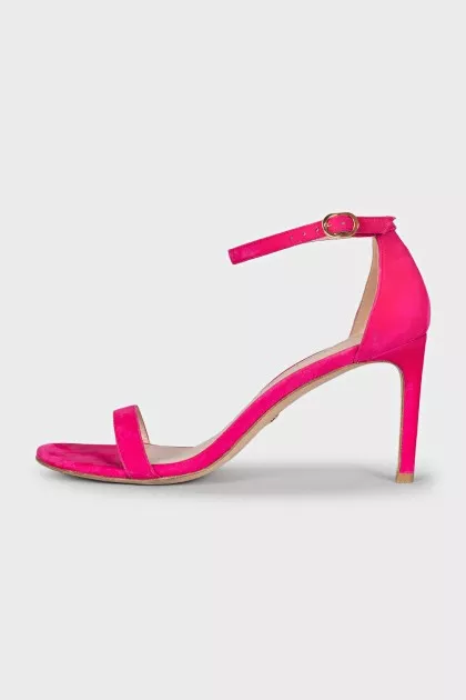 Pink suede sandals