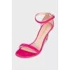 Pink suede sandals
