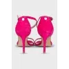 Pink suede sandals