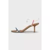 Sandals with thin leather straps