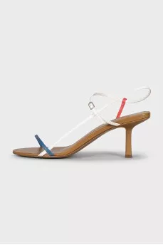 Sandals with thin leather straps