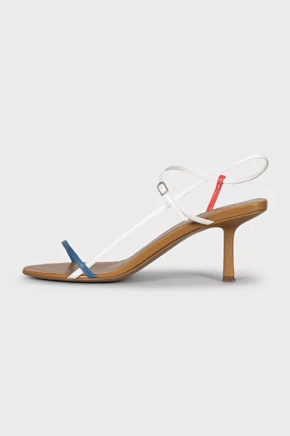 Sandals with thin leather straps