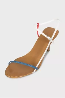 Sandals with thin leather straps