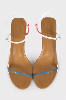 Sandals with thin leather straps