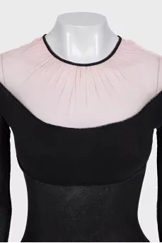 Black long sleeve with transparent inserts