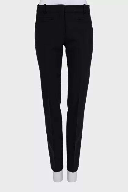 Classic black straight-cut trousers