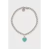 Silver bracelet with enamel pendant