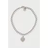 Silver bracelet with enamel pendant