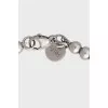Silver bracelet with enamel pendant